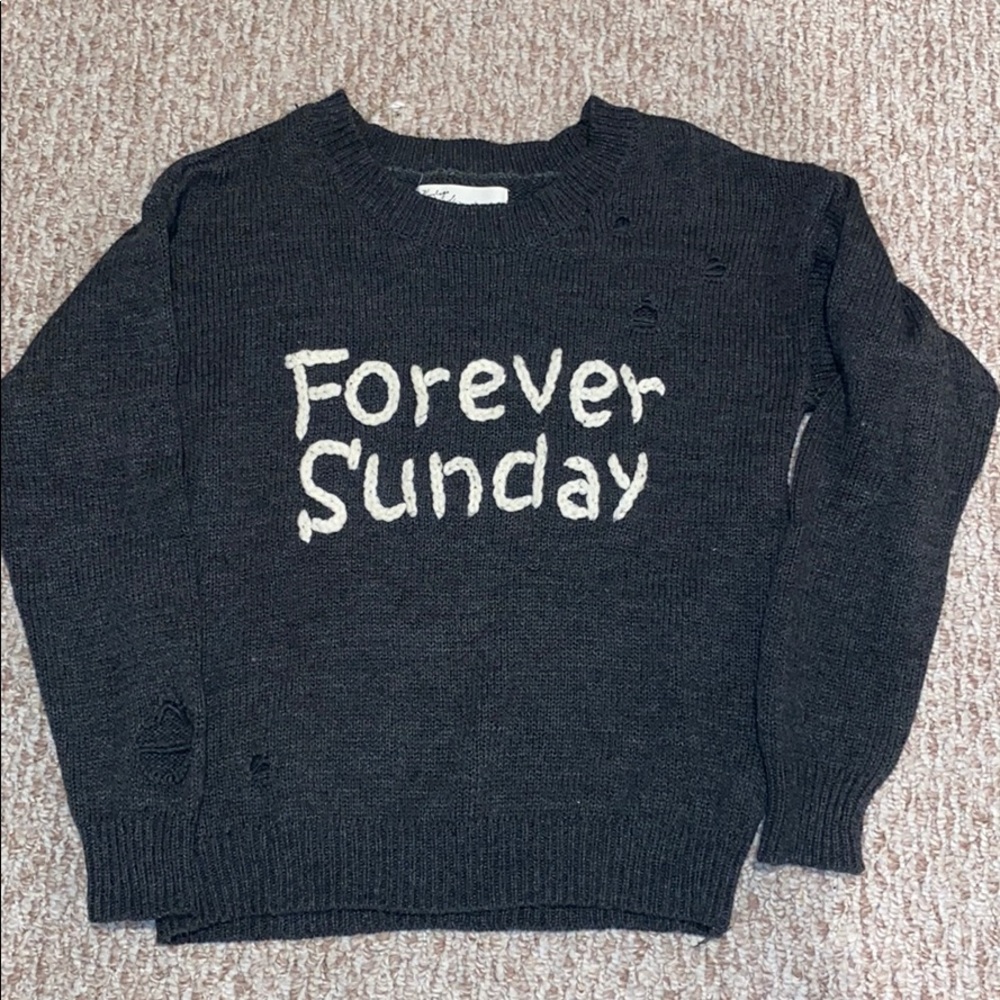 Distressed ‘Forever Sunday’ Pullover Sweater